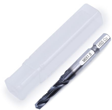Rarapop M35 Cobalt Stubby Drill Bit Set for Stainless Steel & Hard Metals, M6 Combination Drill Tap Bit, with 1/4 Hex Shank for Quick Chucks & Impact (M6)