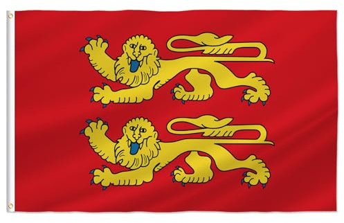 PTEROSAUR Drapeau Normandie avec œillets en laiton pour décoration intérieure et extérieure (Normandie, 0,6 x 0,9 m)