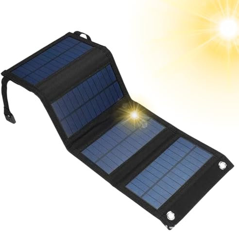 Solpanelsladdare - vikbar solpanel - 6 V plattladdare - 15 W utomhus bordsskiva | 6 V kompakt vikbar för vandring, camping, picknick och utomhusäventyr Libr