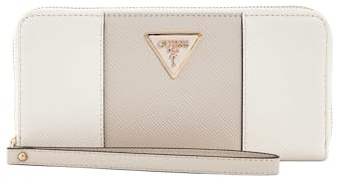 GUESS Laurel II Large Zip Around Wallet L Cream White/Taupe