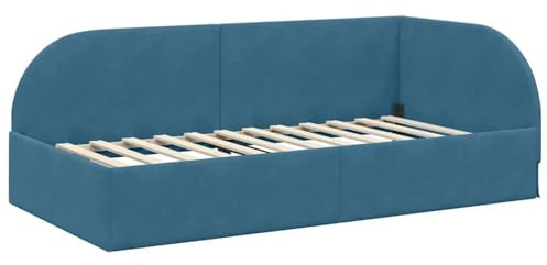 Homgoday Multifunktionaler Eckbett-Rahmen Blau - Platzsparendes Design für kleine Schlafzimmer - Stilvolles Bett und Sofa in einem Model42016635