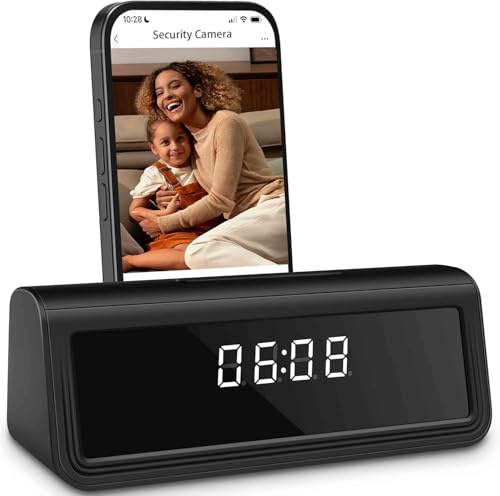 WEMLB Hidden Spy Camera Clock – 4K WiFi Security Camera with Night Vision, Motion Detection, and 160° Wide Angle for Home & Office Surveillance