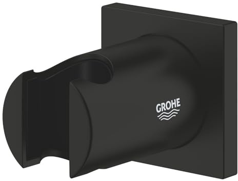 GROHE Rainshower Cube, Wandhalterung Duschkopf (nicht verstellbar, mit eckiger Rosette), mattschwarz, 270752430