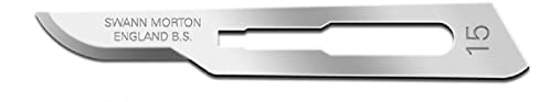Swann-Morton 22403 Lame Bisturi con S, N. 15, Sterili, Confezione da 100