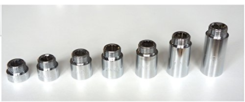 BFG Prolunga Rubinetto 1/2 BSP (18,6mm Femmina/21mm Maschio), 20mm Estensione in Ottone Cromato, Raccordi e Connessioni Filetatti per Tubi d'Acqua, 10 Bar, Temp. Max. 95°C