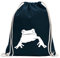 Kiwistar - Turnbeutel - dunkelblau - Frosch Frog Teich - Fun Rucksack Sport Beutel Gymsack Baumwolle mit Ziehgurt
