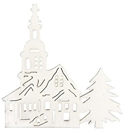 Ideen mit Herz Kirchen aus Holz, weiß, 7,5cm x 7,9cm x 0,3cm, 16 Stück | Dekoration für Weihnachten, Advent, Winter, Weihnachtsbaum, Tannenbaum, Christbaum | Handwerk, Holzarbeiten, Holzdekoration