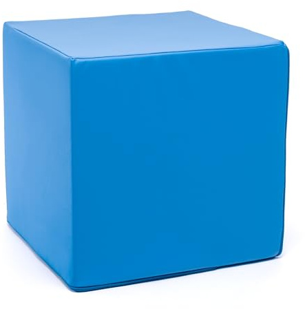Ecopuf Cube - Sitzhocker Hocker Kunstleder Lederimitat Sitzbox Quader Würfel Pouf Ottomane Fußbank für's Wohnzimmer Wohneinrichtung 40x40x40 cm Faber Himmlisch E19