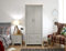 GFW Lancaster 2 Door Wardrobes with 2 Drawers & Oak Tops, Grey