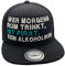 Outfitfabrik Snapback Cap Wer morgens Rum trinkt, ist Pirat, kein Alkoholiker in schwarz mit 3D-Stick (Festival, Alkohol, Statement, Saufen)