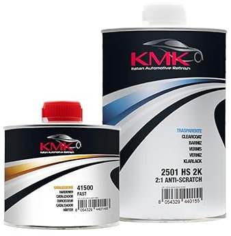 Barniz HS 2K 2:1 ANTIRAYADO 2501 y Catalizador Rápido (Kit de 1,5 L) - para Uso Profesional para carrocería