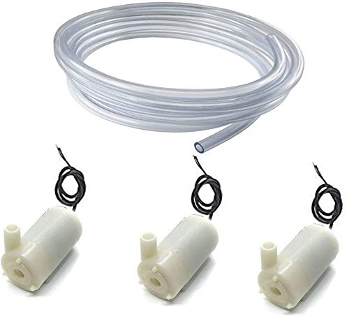 RUNCCI-YUN 3pcs Mini Wasserpumpe Tauch Pumpe Micro Motorpumpe DC 3V 5V + 3M PVC Schlauch für Aquarium Garten zur Bewässerung Pflanzen Blumen