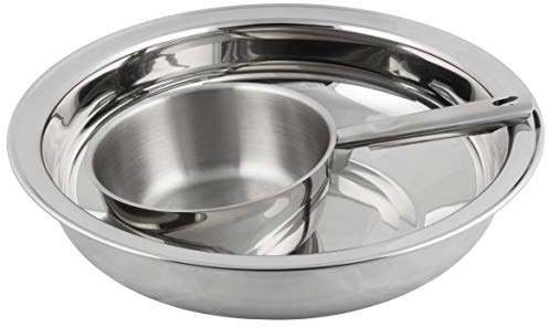LUMO Edelstahl Waschschüssel 7L & Wasserkelle 1,5L Sauna Zubehör Set, Waschschüsselset für Sauna