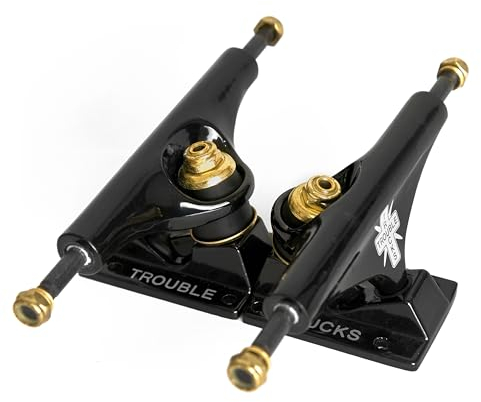 Trouble Trucks Skateboard-LKW, hohl, leicht, 156 mm Aufhänger, 22,2 cm Achse, Schwarz/Schwarz, 2 Stück (T22)