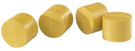 bruder 02344 - Accessoires 4 balles Rondes - Marron Ocre - 1:16 - Accessoires - Enrouleur de Balle - Presse à balles - Ferme - Agriculture - Moissonneuse-batteuse