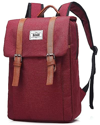 HASAGEI Mochila Mujer para 15.6 Portatil Mujer Hombre Casual Vintage Mochilas para Portátiles y Netbooks Bolso Universidad Mochila Oxford de tres Capas con Cinturón