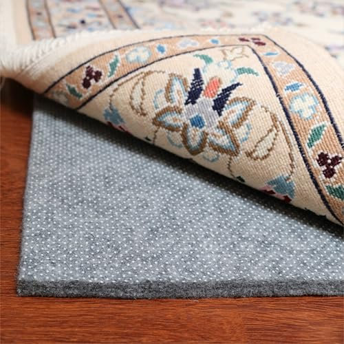 DELLUNA Rutschfeste Teppichunterlage 15,2 x 22,9 cm dick, doppelte Oberfläche, reduziert Lärm, Teppichläufer für Hartholzböden, super starker Halt, sicher für alle Böden und Oberflächen.