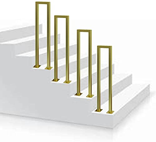 JLVAWIN Eisen-Wasserrohr-Design, rustikaler Industrierohr-Handlauf, Treppengeländer im Retro-Stil Handlauf-Set, Innen- und Außendeck-Handlauf -Golden_95cm
