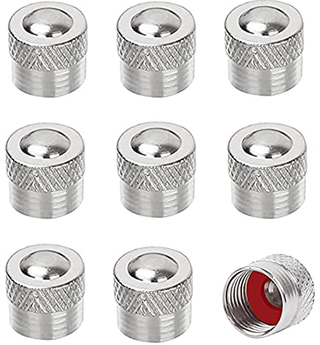 Metall Ventilkappen,Ventilkappen Autoventil Metall Kappen mit Gummiring Dichtung Reifenventilkappen Ventildeckel Autoventilkappen für Auto Motorad Fahrrad Roller (9 Stück)