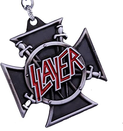 Porte-clés Pendentif Métal Groupe Slayer Croix Logo Trash Heavy Metal Jeff Hanneman Kerry King Idée Cadeau
