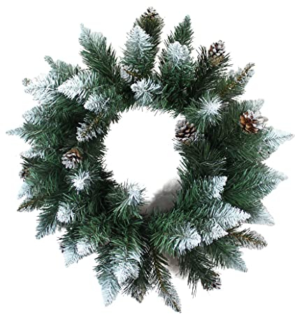 Künstlicher Tannenkranz Kranz Weihnachtskranz Diamond 50 cm mit Tannenzapfen Adeventskranz (Diamond)