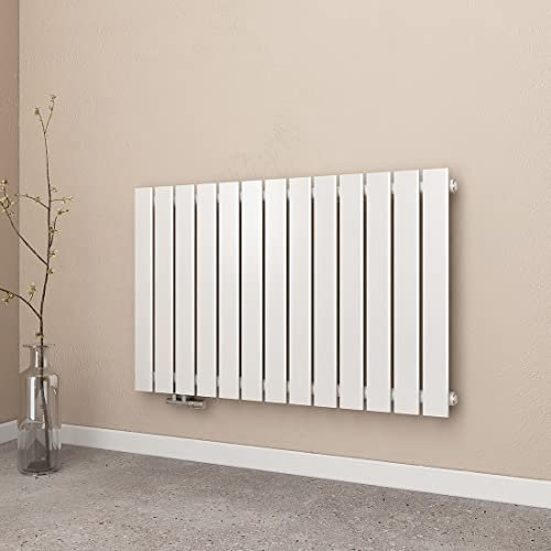 EMKE Radiador Plano, 63x100cm, Radiador de Panel Radiador de Diseño Horizontal, sola capa, Blanco color