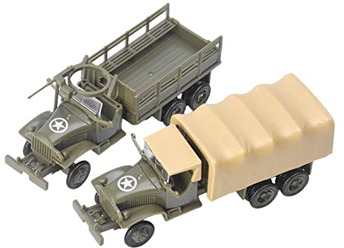 Colcolo 2 Transport-LKW-Set, 1/72 Militärfahrzeugmodell, 4D Assemble Truck Geländewagen, Diorama Modell, Modellbausatz, Lernspielzeug Landschaft Auto Fahrzeug Modell Spielzeug Sammlerstücke