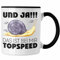 Trendation - Und Ja Das Ist Topspeed Tasse Geschenk Schnecke Grafik Lustiger Spruch Humor Fun (Schwarz)