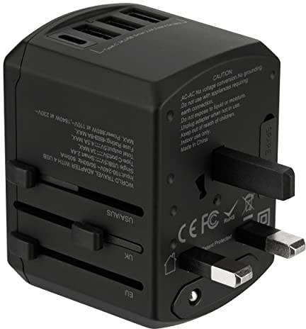 Universal Welt Reiseadapter, USB-A USB-C, World to World