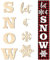 Whaline Große Holzbuchstaben, Weihnachten, unlackierte Holzbuchstaben, Let It Snow, Schneeflocke, Holzausschnitt, Dekoration für den Winter, Bauernhaus, Veranda, Schild, DIY-Zubehör, 8 Stück