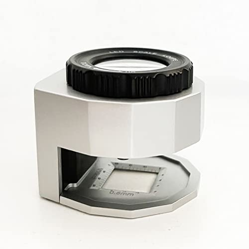 EUROXANTY Lesestein | beleuchtete Aufsetzlupe | Leselupe in metallischem Gehäuse | kompakte 30-Fach-Leselupe mit UV-Beleuchtung | kompakte Lesehilfe mit Linealen | Lupe mit UV-Licht