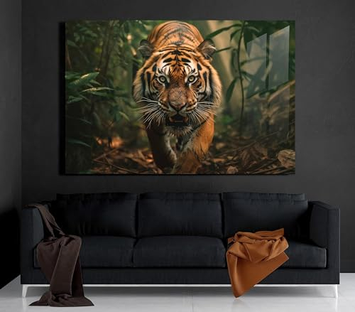 Premium Wandbild aus Acrylglas oder Aluminiumverbund - KEIN LEINWANDBILD - modern Wandbilder XXL Wanddekoration Design Wand Bild Abstrakt (Tiger 02, Acrylglas 120x80cm)
