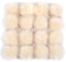 16 Stück Kunstpelz Pom Pom Ball, MoreChioce 3,94 Zoll-4,33 Zoll Kunstfell Bommel Pompon Weiche Schlüsselbund Charms DIY-Kunstpelz-Pompons mit Elastisch Schlaufe für DIY-Hüte Schuhe Schals,Beige
