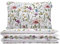 MUMLA - Bettwäsche 200x200 cm, 100% Baumwolle, 3-teiliges Bettwäsche in Weiß mit Blumenmuster - 1x Bettdeckenbezug + 2X Kopfkissenbezug 60x50 cm mit Reißverschluss, Zertifikat Oeko-Tex