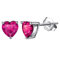 Bellitia Jewelry 925 Damen Geburtsstein Edelstein Ohrstecker mit Rubin, Herz Ohrringe für Frauen Hypoallergener Ohrschmuck Geschenk für Geburtstag Rot Stein Schmuck Set