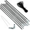 Crystals Replacement Fibreglass Pole Kit Shock Corded Camping Tent Equipment Awning Cord Repairs Set (XL (8.5m x 12.7mm))