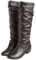 FGUUTYM 35-43 - Stivali da donna vintage, in pelle, stile retrò, alti al ginocchio, lunghi stivali da equitazione, da donna, Nero , 39 EU