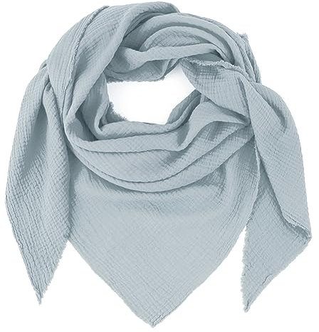 Gloop Damen Schal XXL Strick Dreieck Schal Halstuch Baumwolle Dreieckstuch Musselin Schal ohne Kratze an Haut Made in Italy