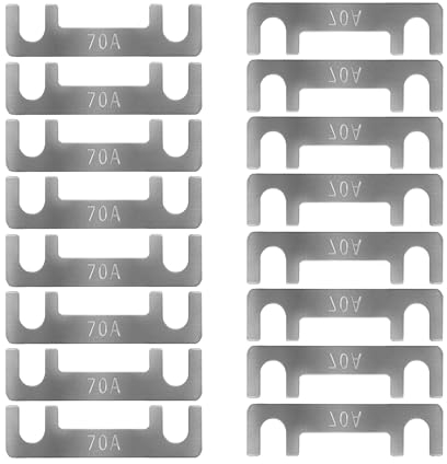 Streifensicherungen Blattsicherung Flachsicherungsstreifen 16 Stk Auto Sicherung 30A 40A 50A 60A 70A 80A 100A 110A 125A 150A Maximale Spannung bis 32V, für PKW Wohnmobil (70A)