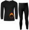 Men's Thermal Underwear Set, Top Bottom Long Johns Warm Base layer Thermal Set Vests Trousers for Cold Winter Wear and Skiing Running Workout (Black Full-Sleeve Set, XL)