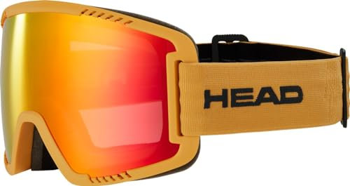 HEAD Skibrille Snowboardbrille Schneebrille Contex - red sun - Größe: M - Unisex Ski Brille für Damen und Herren - UV400 UV-Schutz Anti-Fog Snowboard Brille Ski Goggles