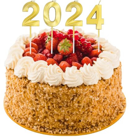 VBKITW Geburtstagskerzen Zahlen 2024, 5cm Gold Geburtstagskerzen, Kerzen Geburtstag, Geburtstag Kerzen, Tortendeko Geburtstag, Kuchendeko Geburtstag, Geburtstagskerzen für Geburtstagsdeko