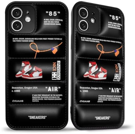 VVVLGD Cool Aesthetic Phone Case for iPhone 11 Case for Boys Men Drop-Resistant Lens Protection Red Basketball Sneaker Street Design Shockproof Designer Cases Compatible with iPhone 11 Case Black