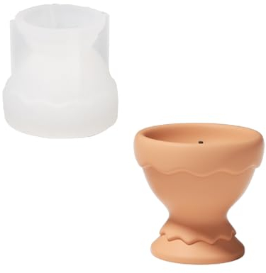 BOOWAN NICOLE Ostern Eierbecher Silikonform Kerzenhalter,Spitzkerzen Beton Gießform Kerzenständer,Jesmonite Teelichthalter Silikonform fur Heimdekoration