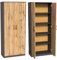 KUBUTKU Armoire Pratique de 180 cm Avec 2 Portes et 4 Étagères - Grande Multifonction de Bureau à Usage Domestique - Graphite/Wotan R005