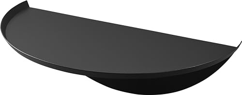 YAMAZAKI 1938 Tower WallMounted Shelf Round, Black, Steel/ABS Resin, 40 x 22 x 11.7 cm