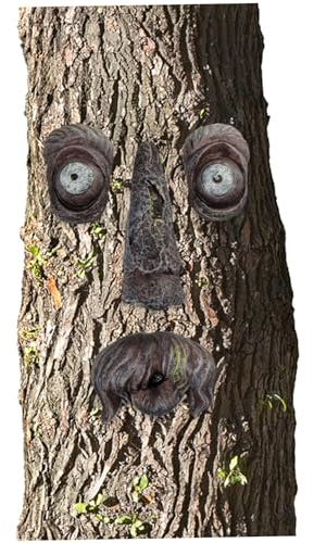 Eyccier 1pc Baumgesichter Dekor Outdoor Harz lustig lebendig lebensee dekorative Baum Gesicht Dekoration für Halloween Oster Yard Garten Typ 3