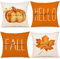 ZWJD Kissenbezug Herbst 40x40 4er Set Herbst Dekoration Kissenhülle Herbst Deko Leinen Kissenhüllen Ahornblätter Kürbis Kissen für DekoSofa Home Garten Schlafzimmer Dekokissen Kissenbezüge 40x40 cm