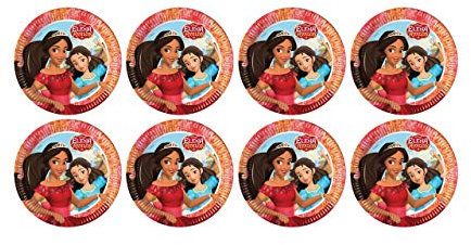 ALMACENESADAN, 5121 Lot de 8 assiettes en carton 23 cm de la licence (Elena d'Avalor)