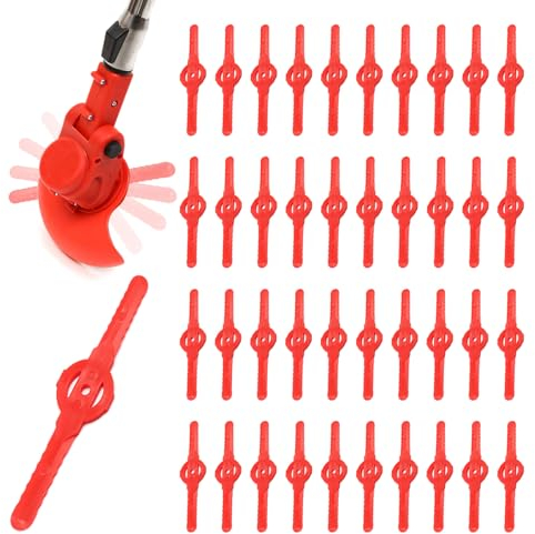 UILYNIU 40 Pezzi Lame per Tagliaerba Lame di Ricambio per decespugliatore Lame in Plastica Tosaerba Lame di Ricambio Tagliaerba e Tagliabordi a Batteria Tosaerba Adatto Tosaerba 3 in 1(40 Pezzi)